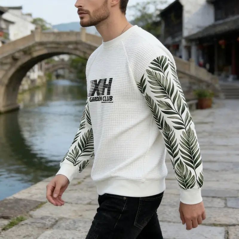 High-Quality XH-Fashion Customizable Distressed Cotton Tee - Edgy Streetwear Style Pure Cotton Long Sleeve Sweatshirt for Comfort and Style Custom Tracksuit Supplier Manufacturer Supplier, Factories