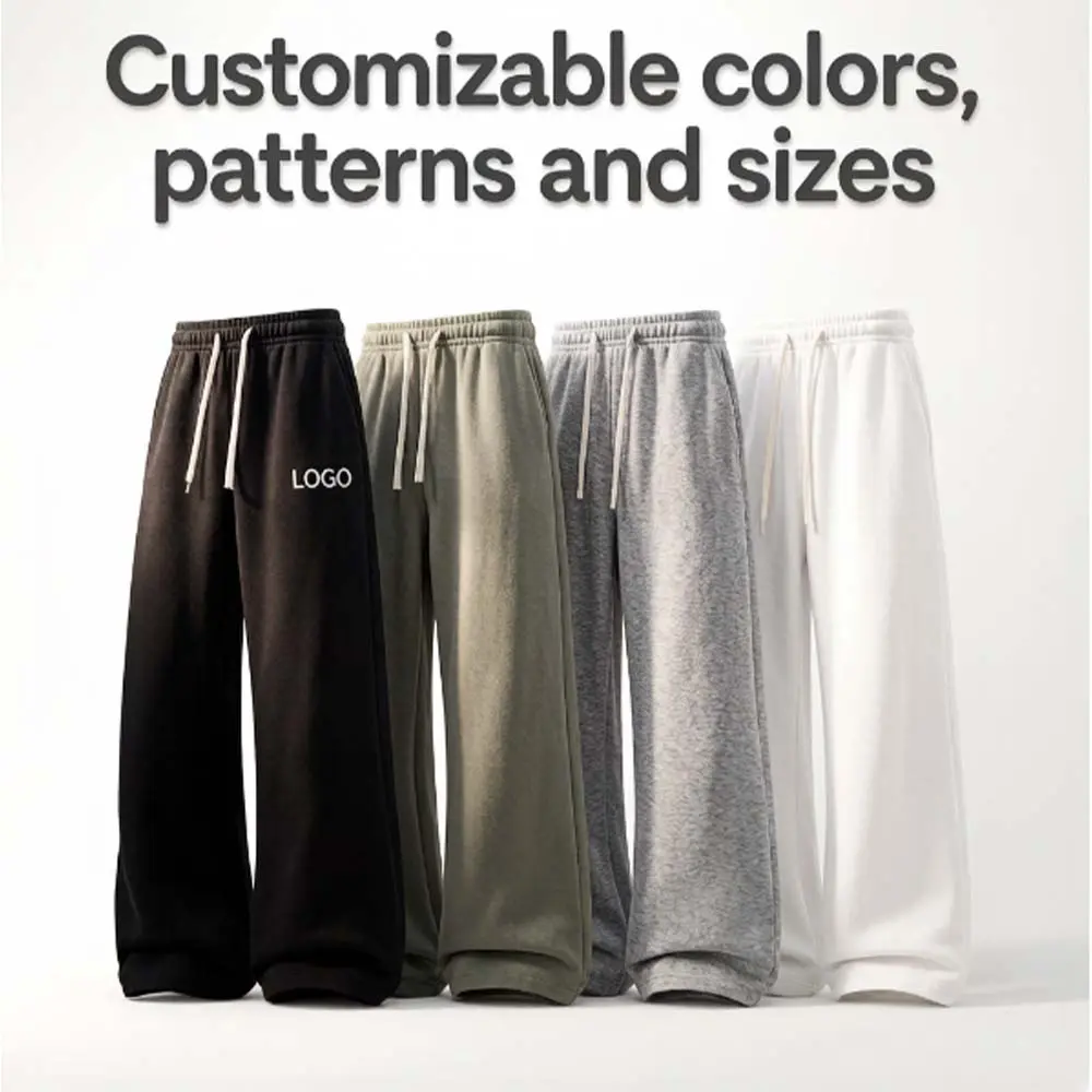 Custom XH-Fashion Custom Logo Wide Leg Sweatpants, Personalized Drawstring Baggy Casual Pants for Men & Women, Customizable Colors, Patterns & Sizes Manufacturers, Supplier