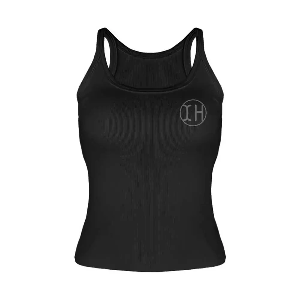 OEM XH-Fashion Custom Logo Women's Ribbed Cropped Tank Top, Personalized Fitted Sleeveless Cami, Customizable Casual Knit Crop Top for Her Factories, Factory
