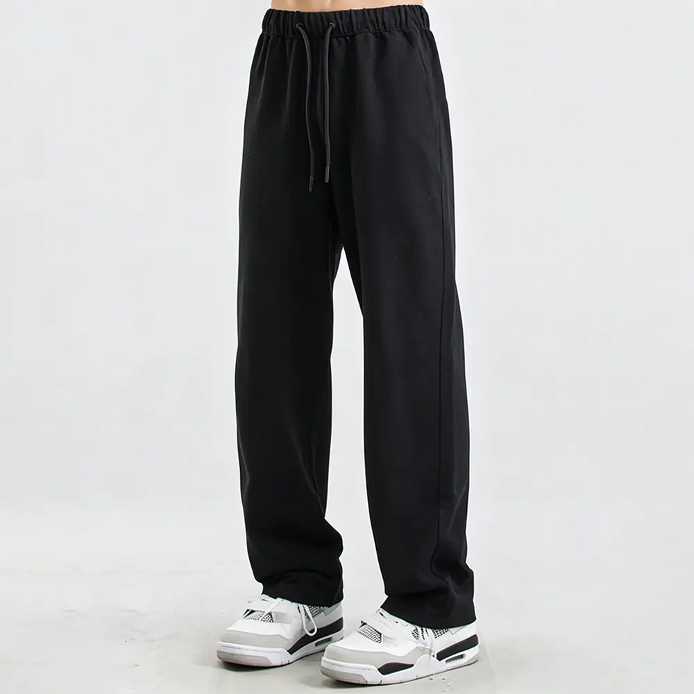 Custom XH-Fashion Custom Logo Men’s Wide Leg Sweatpants | Loose Straight Leg Casual Jogger Pants 2 Colors OEM ODM Private Label Factories, Factory