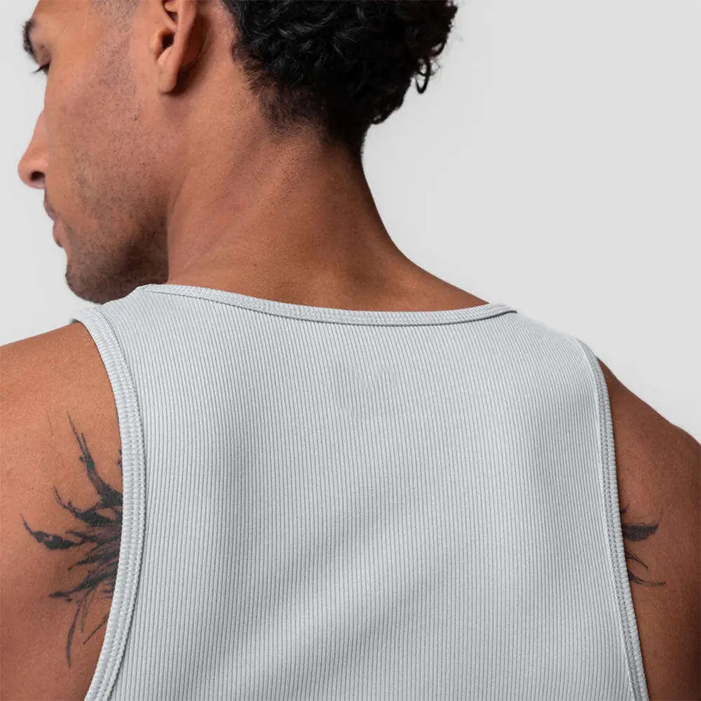 Custom XH-Fashion Custom Logo Men’s Ribbed Slim Fit Tank Top | Solid Sleeveless Scoop Neck Basic Undershirt OEM ODM Private Label Manufacturer, Supplier