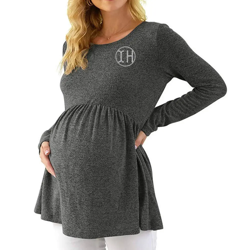 High-Quality XH-Fashion OEM Women's Maternity Long Sleeve Top Loose Fit Flowy Pregnancy T-Shirt Manufacturer Manufacturer, Supplier