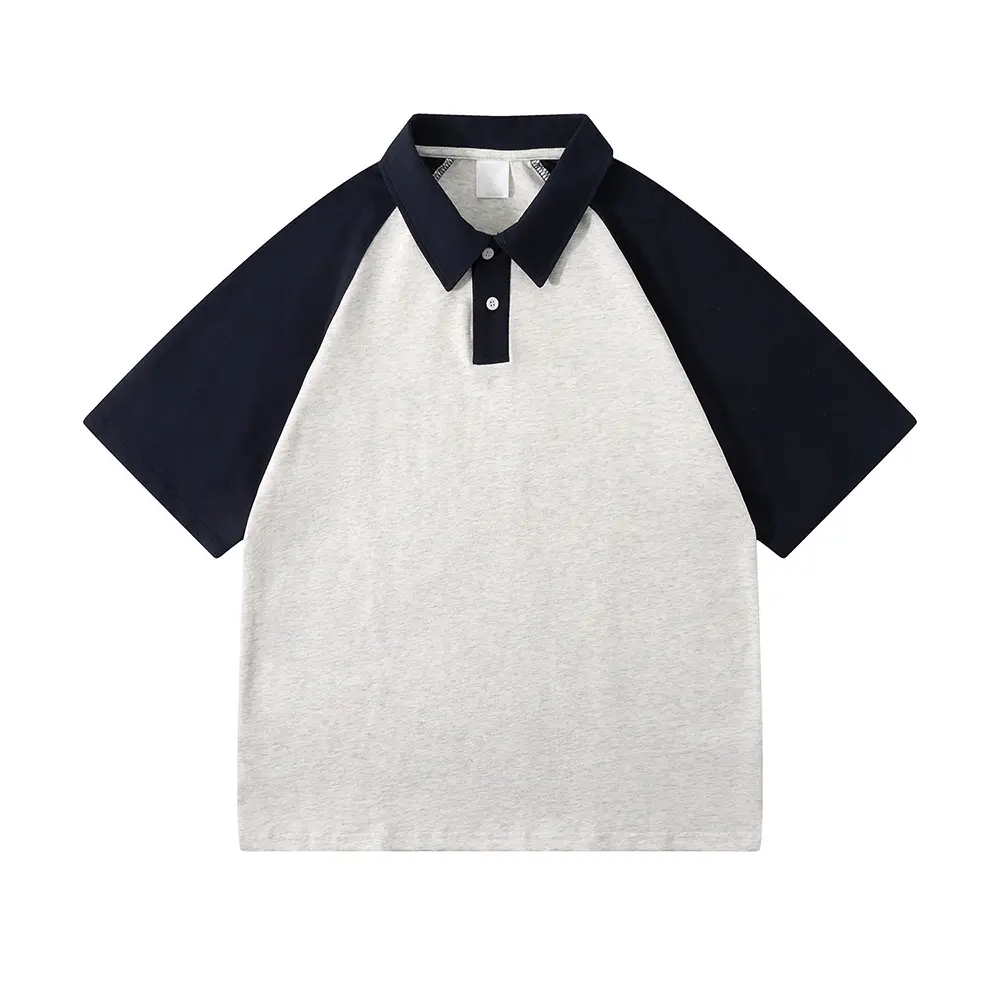 OEM XH-Fashion Men’s Two-Tone Raglan Sleeve Polo Shirt - Casual Color Block Short Sleeve Top Manufacturer, Supplier