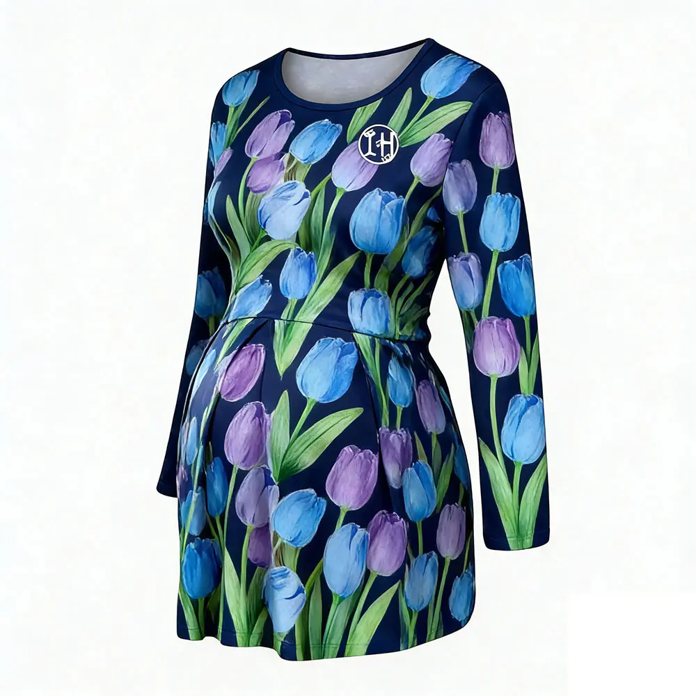 High-Quality XH-Fashion OEM Women's 3/4 Sleeve Maternity Top Ruched Waist Breastfeeding Blouse Manufacturer Manufacturers, Suppliers