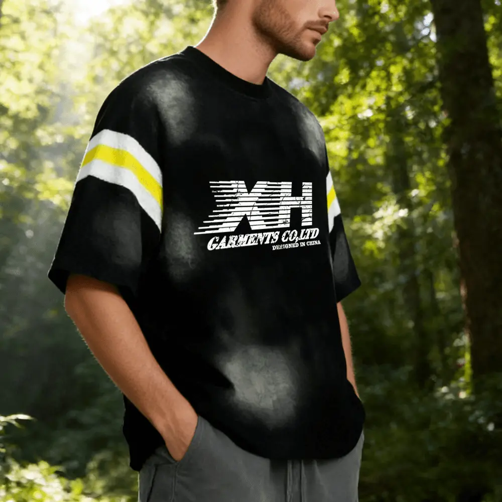 High-Quality XH-Fashion Customize Men Contrast Color Round Neck T-shirt-1 Supplier, Suppliers