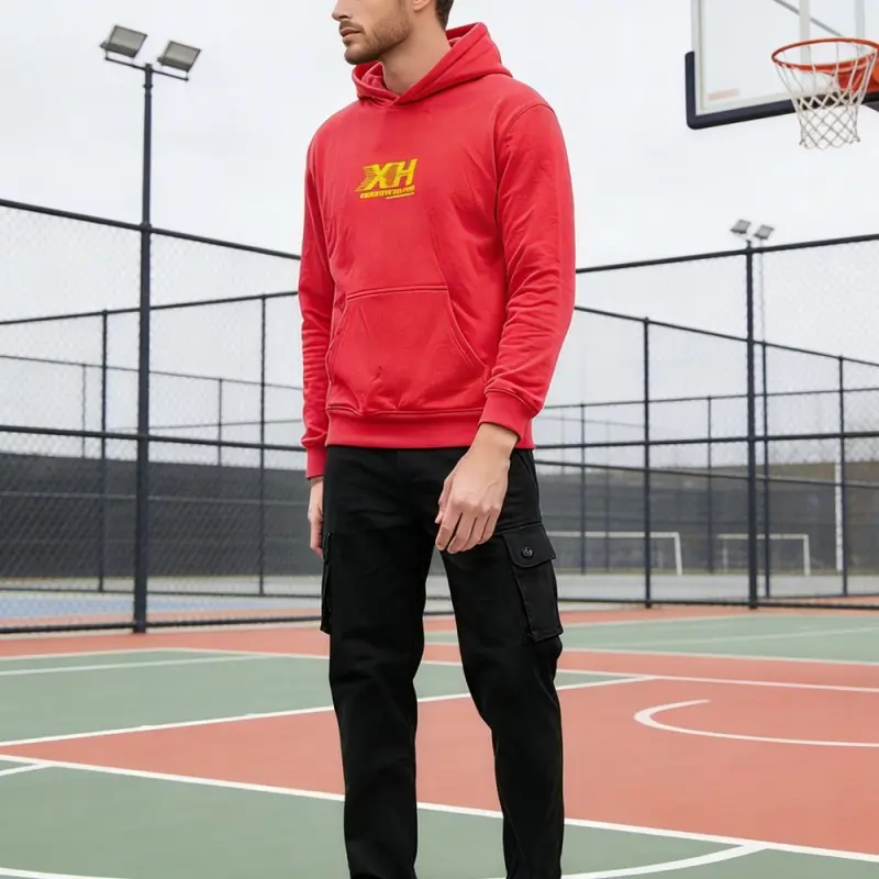Custom XH-Fashion Customizable Distressed Cotton Hoodie - Edgy Streetwear Style Street Style Men's Printed Hoodie Hoodie And Sweatpants Set Men Tracksuit Manufacturer Factory, Suppliers