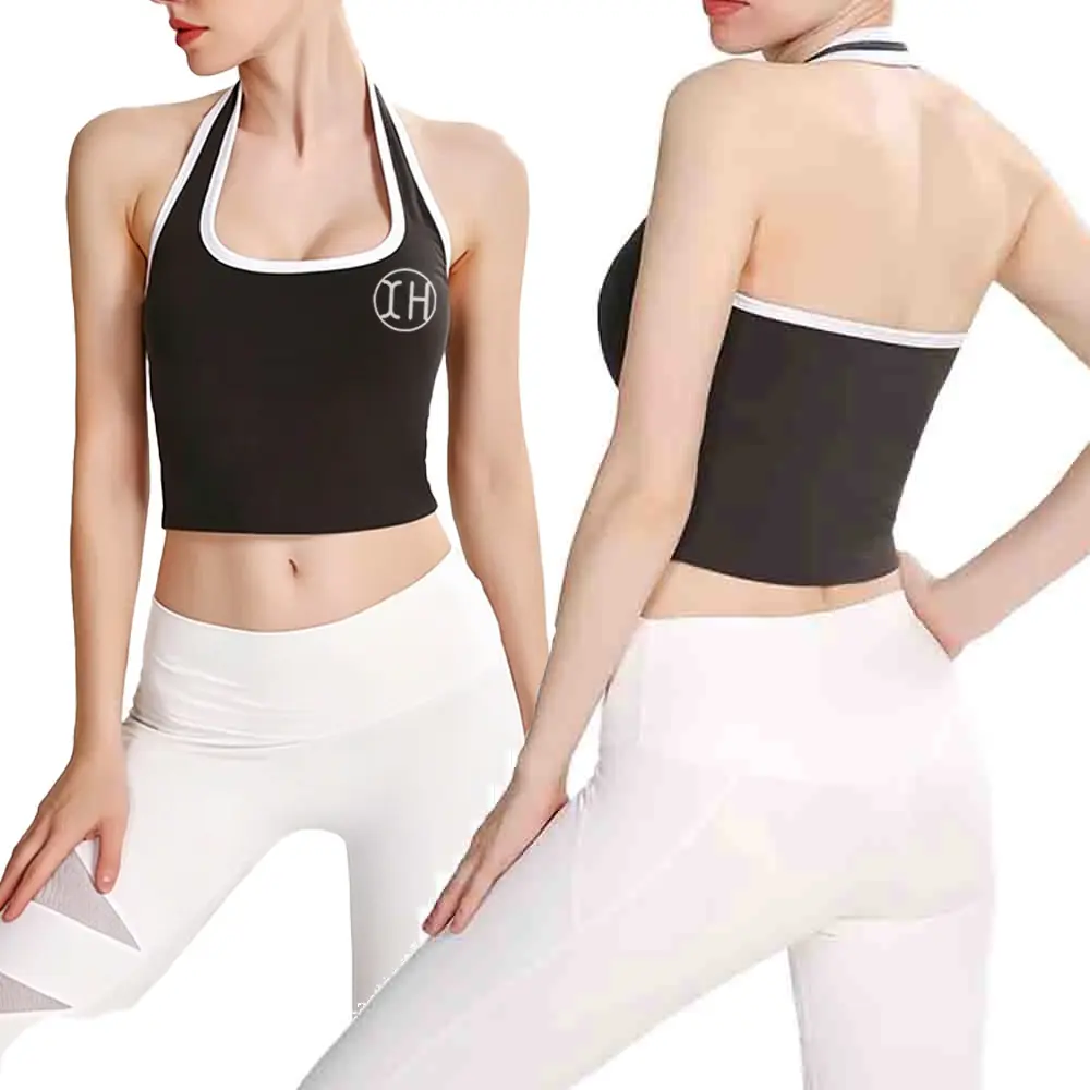 OEM XH-Fashion Women's Halter Neck Sports Bra | High-Stretch Workout Crop Top for Yoga, Gym & Athleisure Manufacturers, Factory