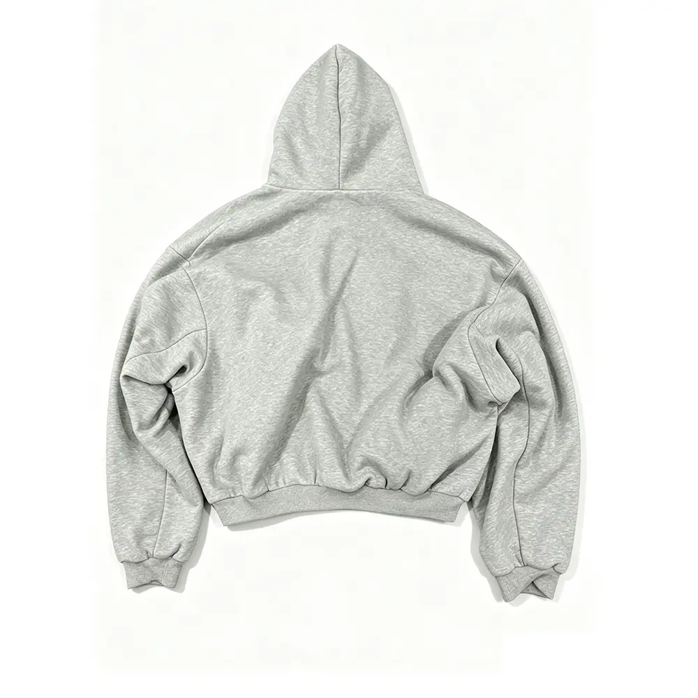 Custom XH-Fashion Men's 2-in-1 Reversible Plaid Hoodie - Gray Heather & Blue Plaid Oversized Streetwear Zip-Up Sweatshirt Factories, Factory