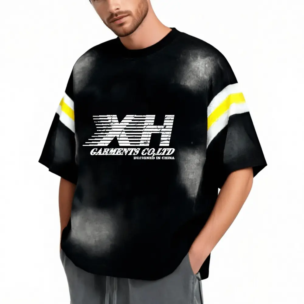 High-Quality XH-Fashion Customize Men Contrast Color Round Neck T-shirt-1 Supplier, Suppliers