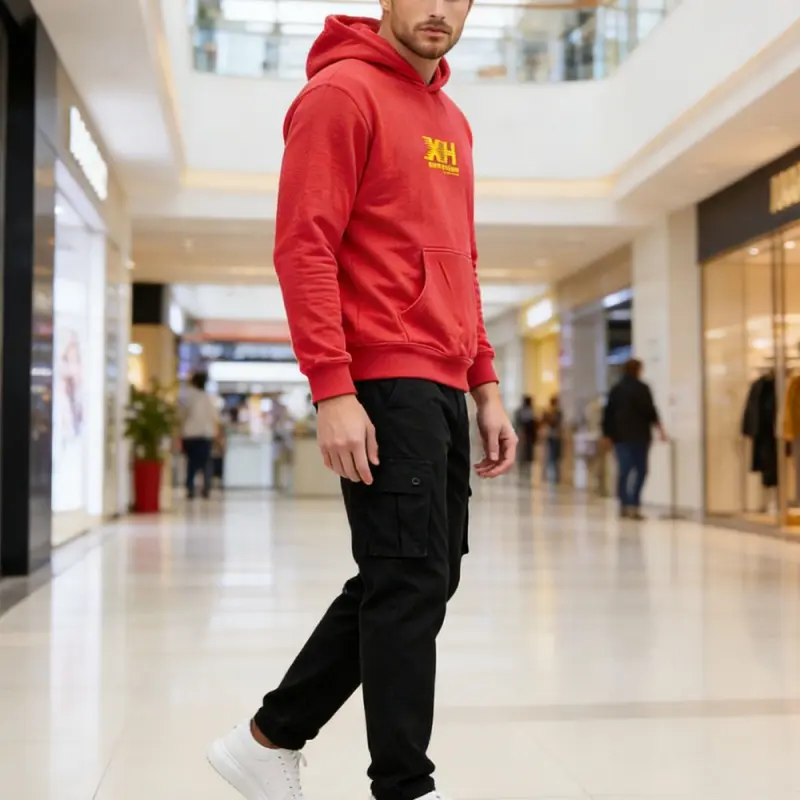 Custom XH-Fashion Customizable Distressed Cotton Hoodie - Edgy Streetwear Style Street Style Men's Printed Hoodie Hoodie And Sweatpants Set Men Tracksuit Manufacturer Factory, Suppliers