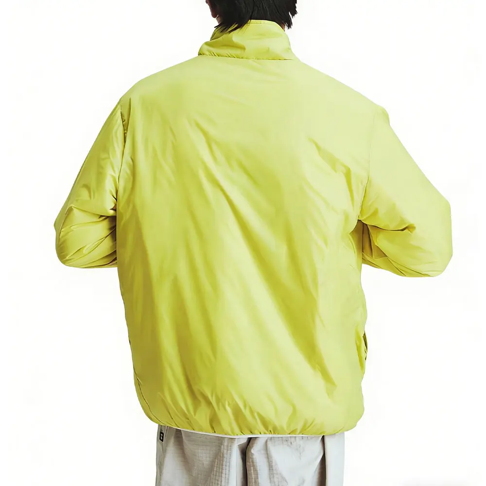 OEM XH-Fashion Men's Lightweight Lemon Yellow Packable Windbreaker - Water-Resistant Stand Collar Outdoor Jacket for Hiking & Daily Wear Manufacturers, Supplier