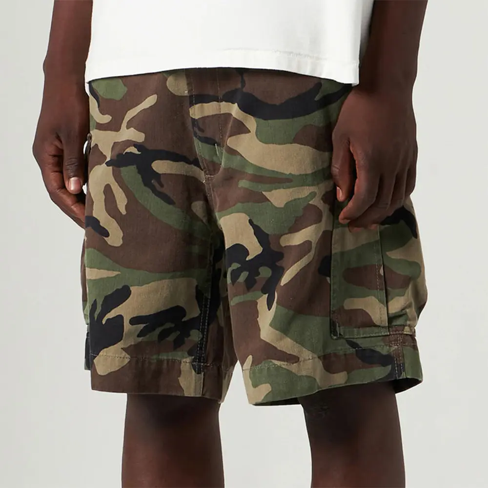 OEM XH-Fashion Custom Logo Woodland Camo Cargo Shorts | Men’s Multi Pocket Loose Fit Camouflage Casual Shorts OEM ODM Private Label Manufacturer, Factory