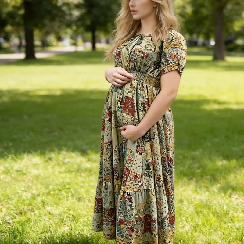 OEM XH-Fashion Maternity Long Dress - Elegant Women's Maxi Dress for Expecting Moms Women Dress Manufacturer Factory, Suppliers