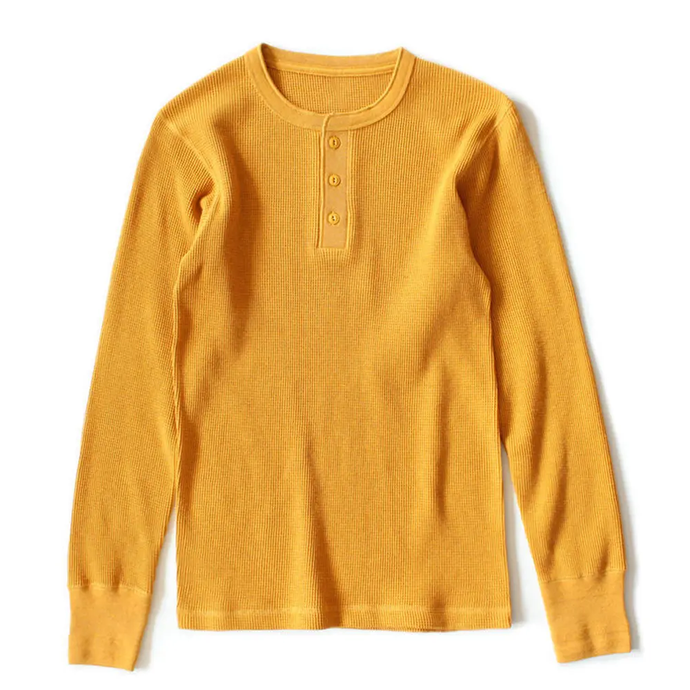 High-Quality XH-Fashion  Men's Light Gray Waffle Knit Henley Shirt - Thermal Long Sleeve Casual Everyday Top Factories, Factory