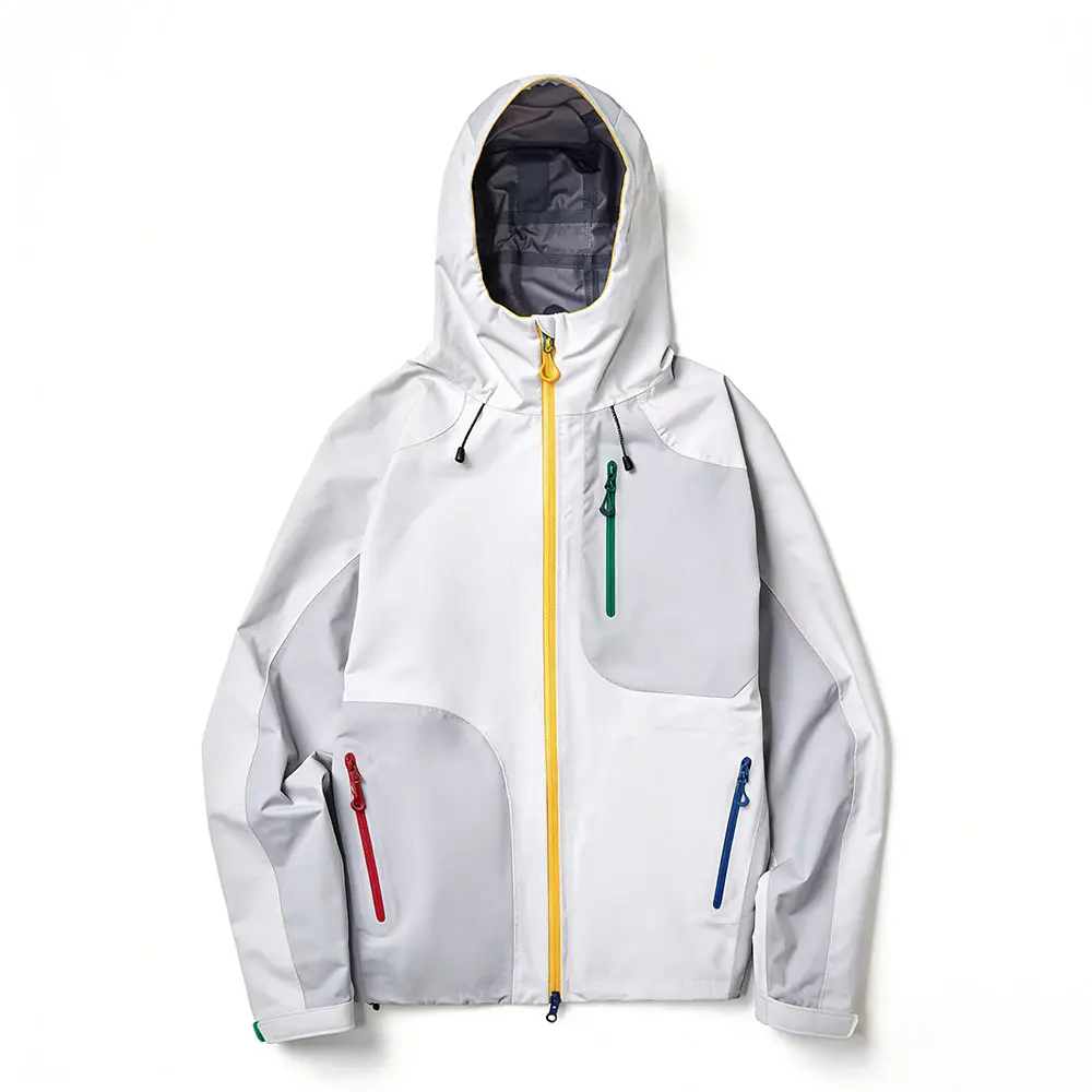 OEM XH-Fashion Men's Colorblock Hooded Softshell Jacket - Windproof Water-Resistant Outdoor Hiking Jacket with Multiple Pockets Manufacturers, Suppliers