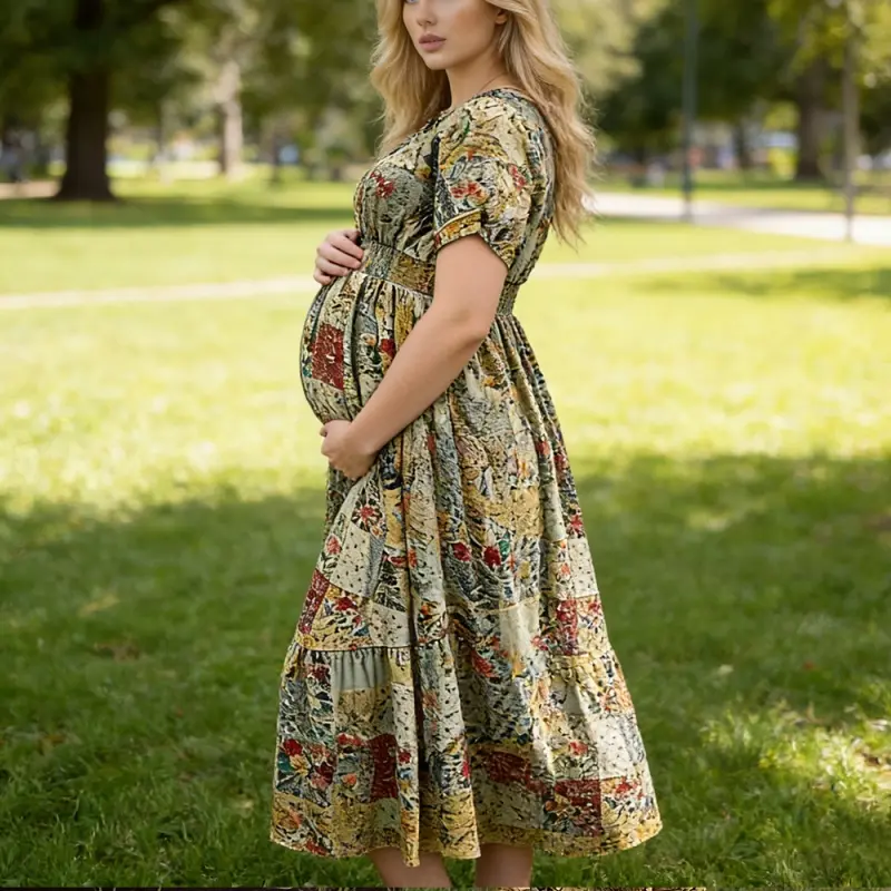 OEM XH-Fashion Maternity Long Dress - Elegant Women's Maxi Dress for Expecting Moms Women Dress Manufacturer Factory, Suppliers