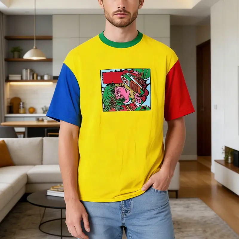 Custom XH-Fashion Customizable Men Casual Striped Printed Cotton Tee Manufacturer, Manufacturers