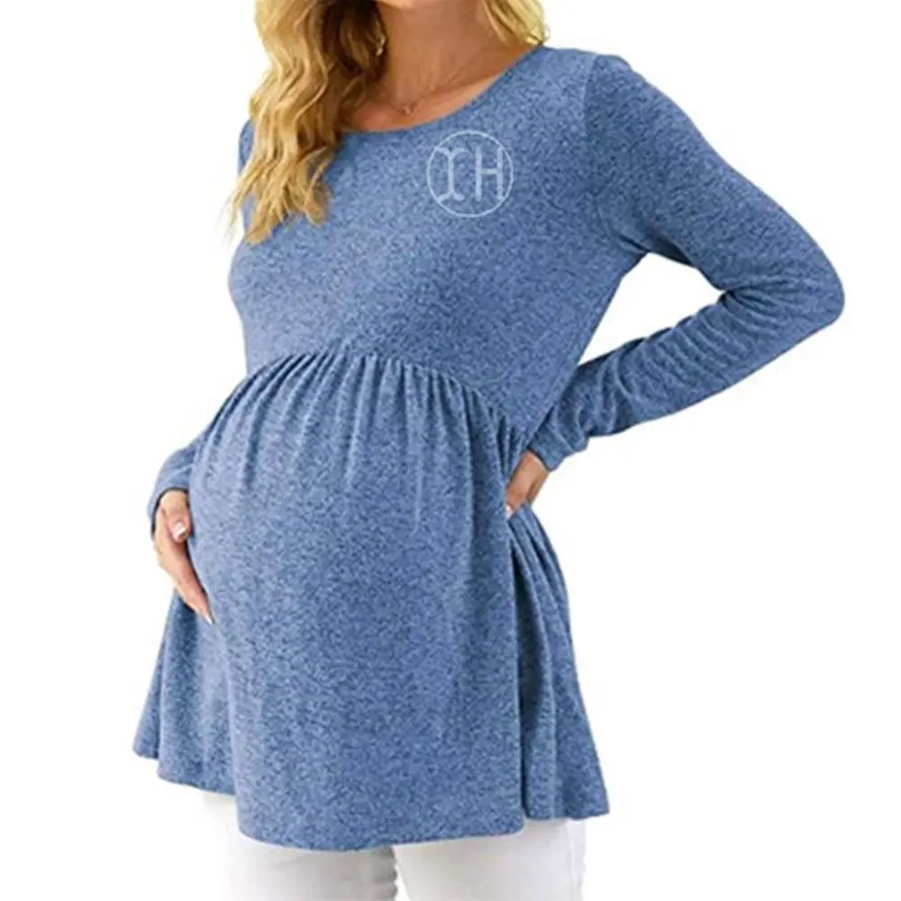 High-Quality XH-Fashion OEM Women's Maternity Long Sleeve Top Loose Fit Flowy Pregnancy T-Shirt Manufacturer Manufacturer, Supplier