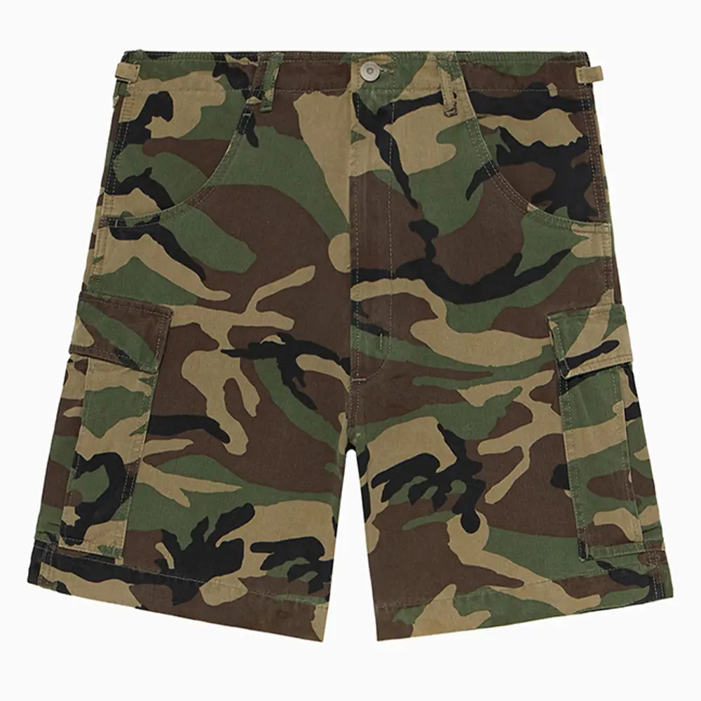 OEM XH-Fashion Custom Logo Woodland Camo Cargo Shorts | Men’s Multi Pocket Loose Fit Camouflage Casual Shorts OEM ODM Private Label Manufacturer, Factory