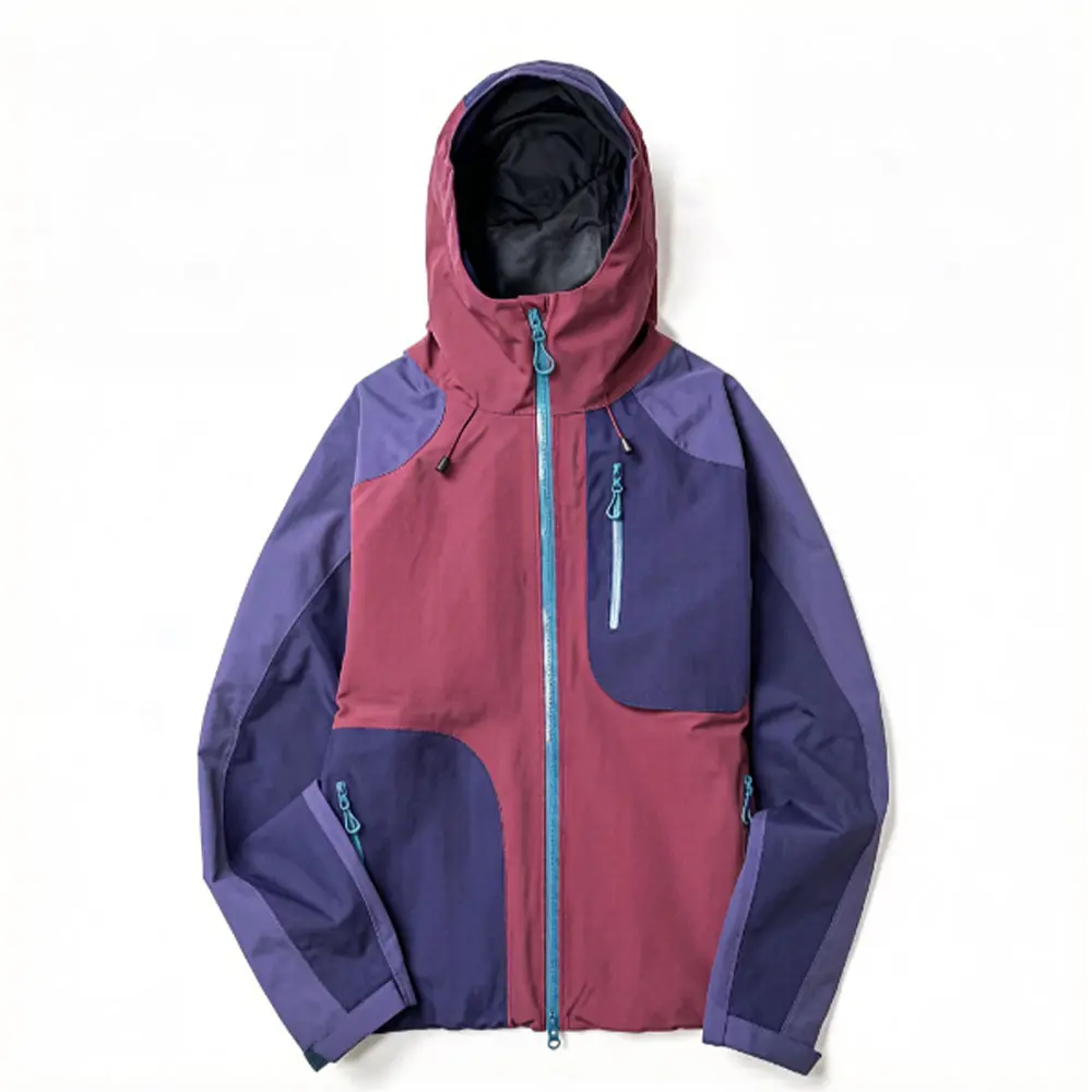 OEM XH-Fashion Men's Colorblock Hooded Softshell Jacket - Windproof Water-Resistant Outdoor Hiking Jacket with Multiple Pockets Manufacturers, Suppliers