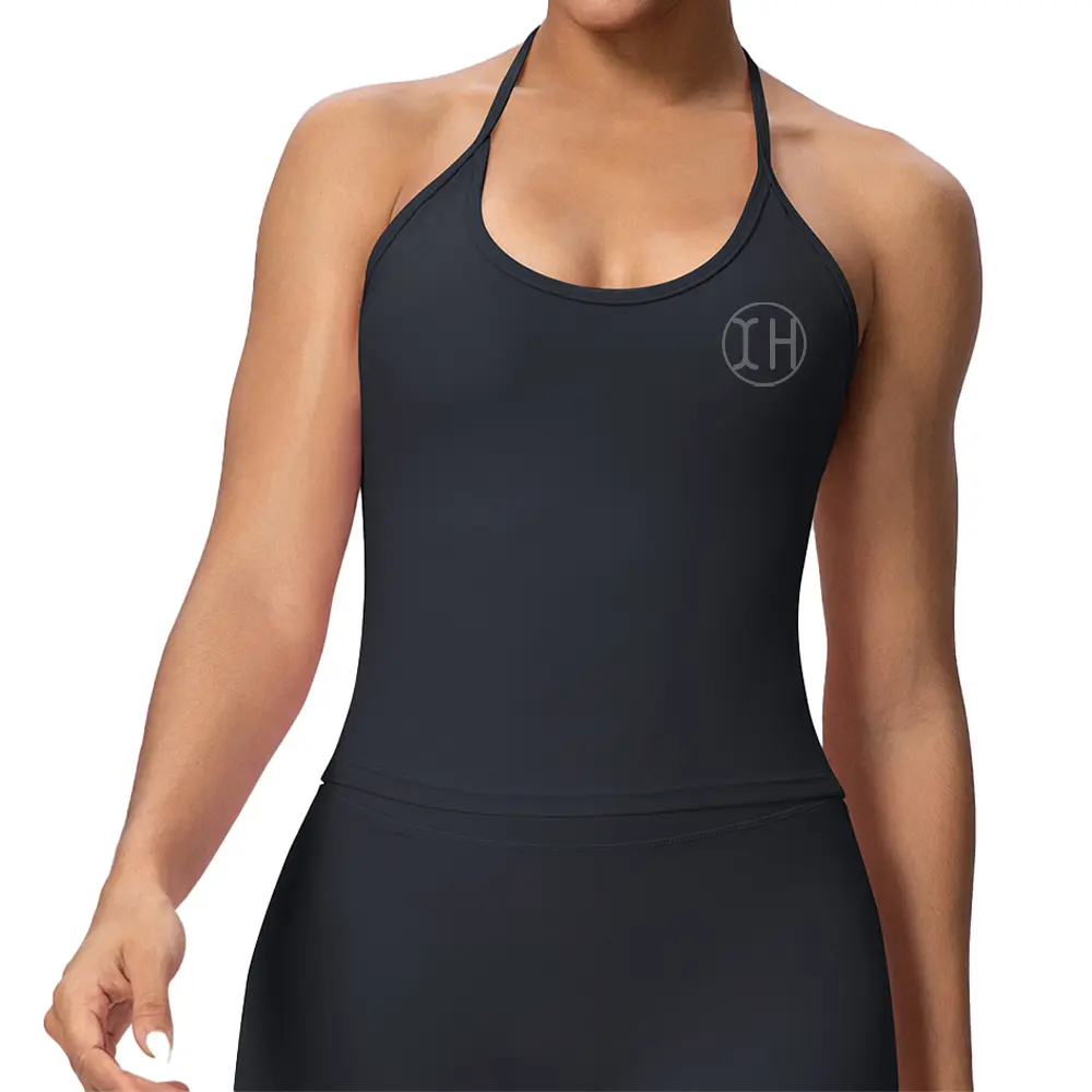 OEM XH-Fashion Women's Halter Neck Yoga Tank Top | Buttery Soft Open Back Workout Top | Custom Logo Activewear Supplier, Factory