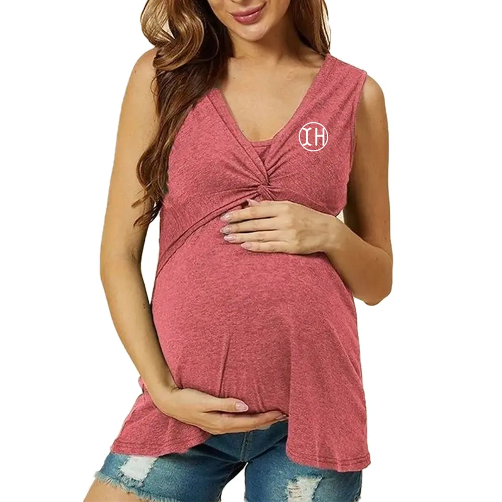 OEM XH-Fashion Sleeveless Wrap Front Nursing Tank Top for Breastfeeding, Soft Stretchy Maternity Breastfeeding Shirt, Flattering Pregnancy & Postpartum Nursing Top for Moms Manufacturer, Factory