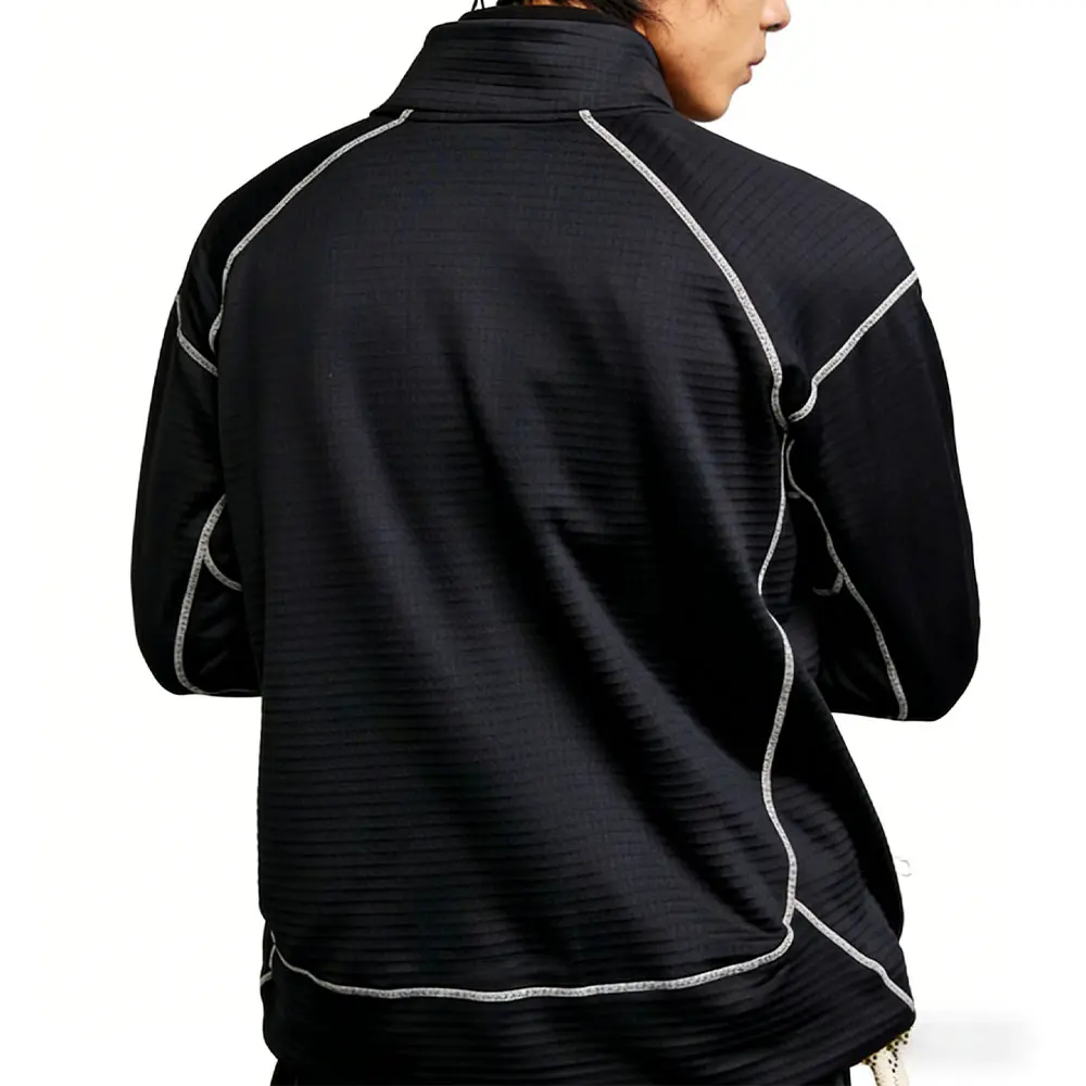 High-Quality XH-Fashion Unisex Colorblock Grid Fleece Jacket - Full-Zip Breathable Performance Outerwear for Hiking & Streetwear Manufacturer, Factory