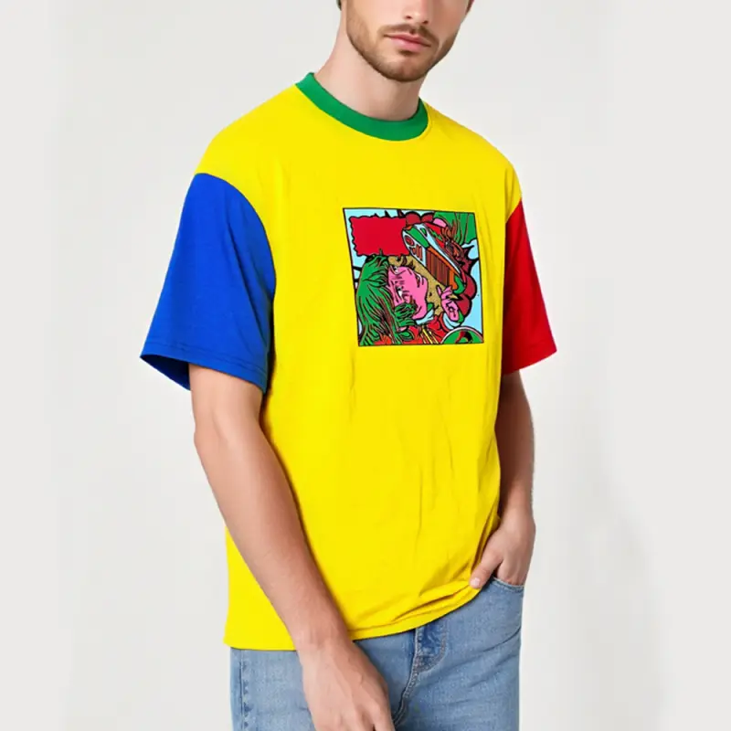 Custom XH-Fashion Customizable Men Casual Striped Printed Cotton Tee Manufacturer, Manufacturers
