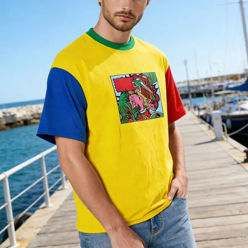 Custom XH-Fashion Customizable Men Casual Striped Printed Cotton Tee Manufacturer, Manufacturers