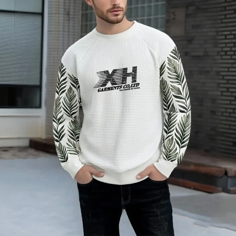 High-Quality XH-Fashion Customizable Distressed Cotton Tee - Edgy Streetwear Style Pure Cotton Long Sleeve Sweatshirt for Comfort and Style Custom Tracksuit Supplier Manufacturer Supplier, Factories