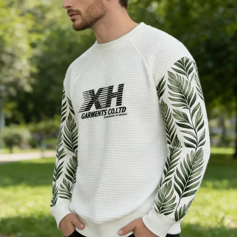 High-Quality XH-Fashion Customizable Distressed Cotton Tee - Edgy Streetwear Style Pure Cotton Long Sleeve Sweatshirt for Comfort and Style Custom Tracksuit Supplier Manufacturer Supplier, Factories