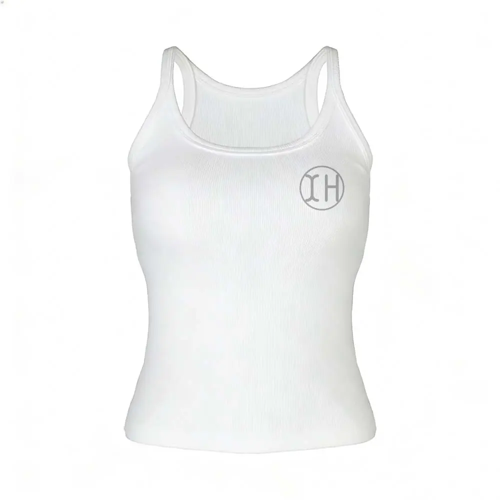 OEM XH-Fashion Custom Logo Women's Ribbed Cropped Tank Top, Personalized Fitted Sleeveless Cami, Customizable Casual Knit Crop Top for Her Factories, Factory