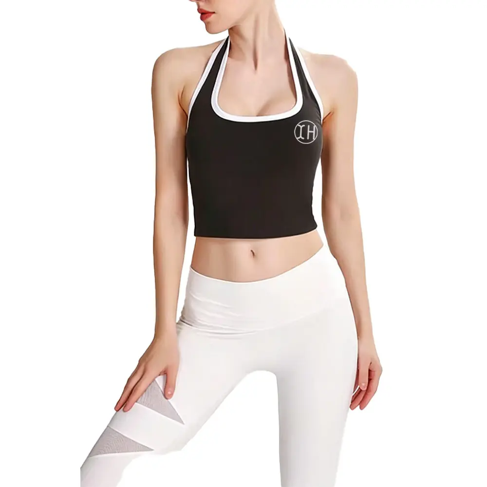 OEM XH-Fashion Women's Halter Neck Sports Bra | High-Stretch Workout Crop Top for Yoga, Gym & Athleisure Manufacturers, Factory