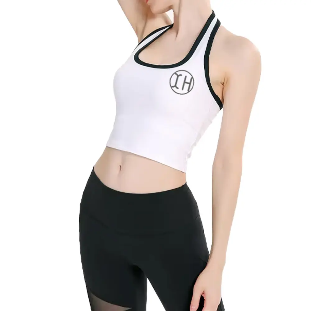 OEM XH-Fashion Women's Halter Neck Sports Bra | High-Stretch Workout Crop Top for Yoga, Gym & Athleisure Manufacturers, Factory