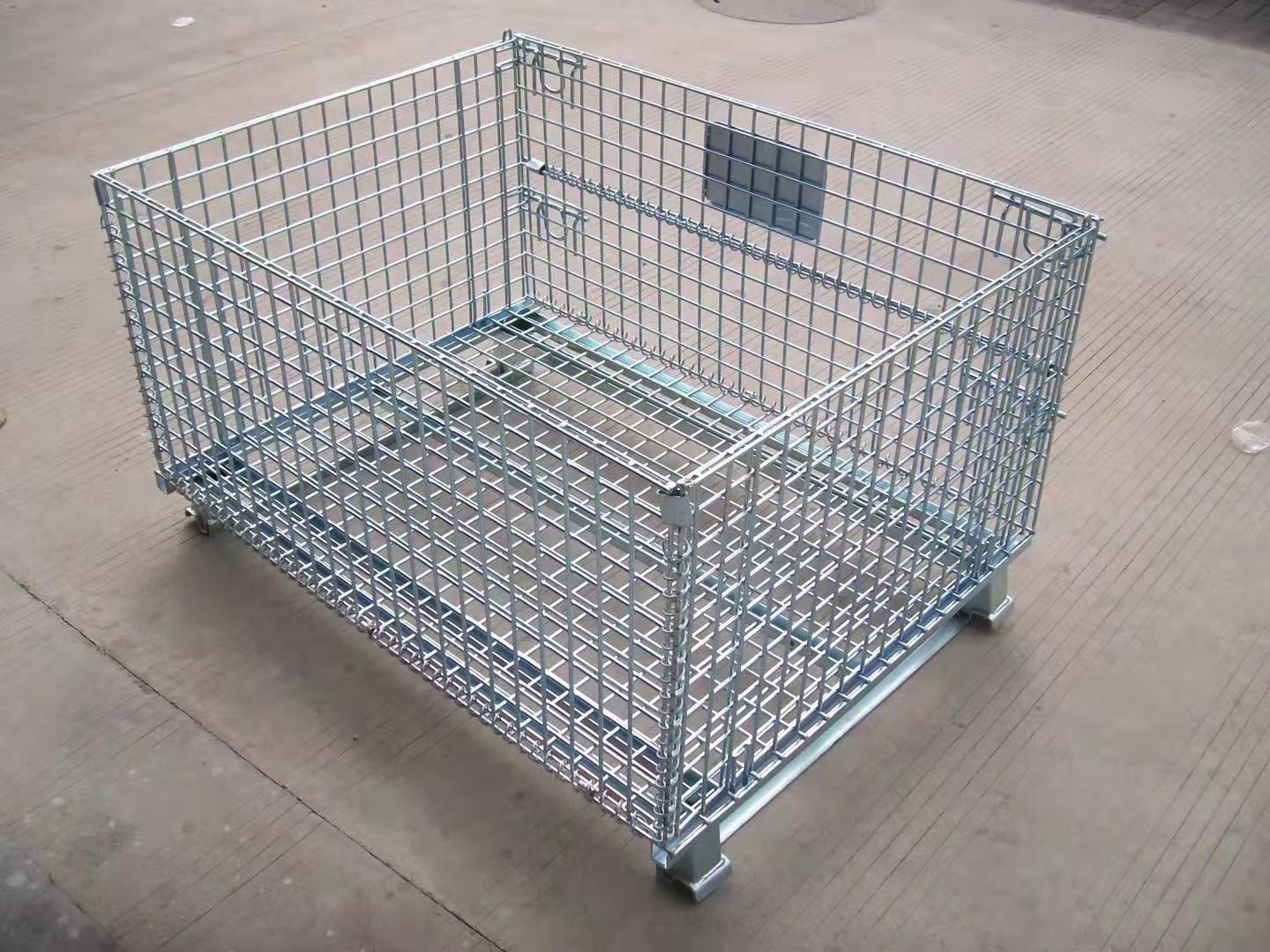 Mracking High Capacity Heavy Duty Steel Wire Cage Medium Heavy Duty Metal Bin Storage Container High-Capacity ODM Folding