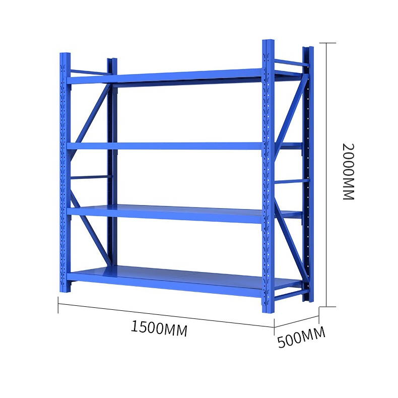 China Adjustable 4 Shelves Garage Racking Light Duty Boltless Warehouse Storage Metal and Steel Rack  for Sale