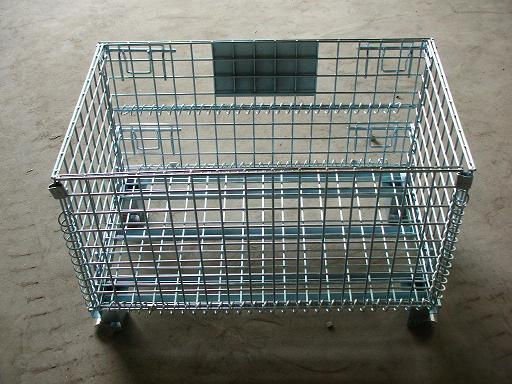 Mracking Storage Cage Belt Wheel 50*50 Mesh Butterfly Cage Folding Turnover Basket Scrap Sorting Basket Stacking Iron Cage