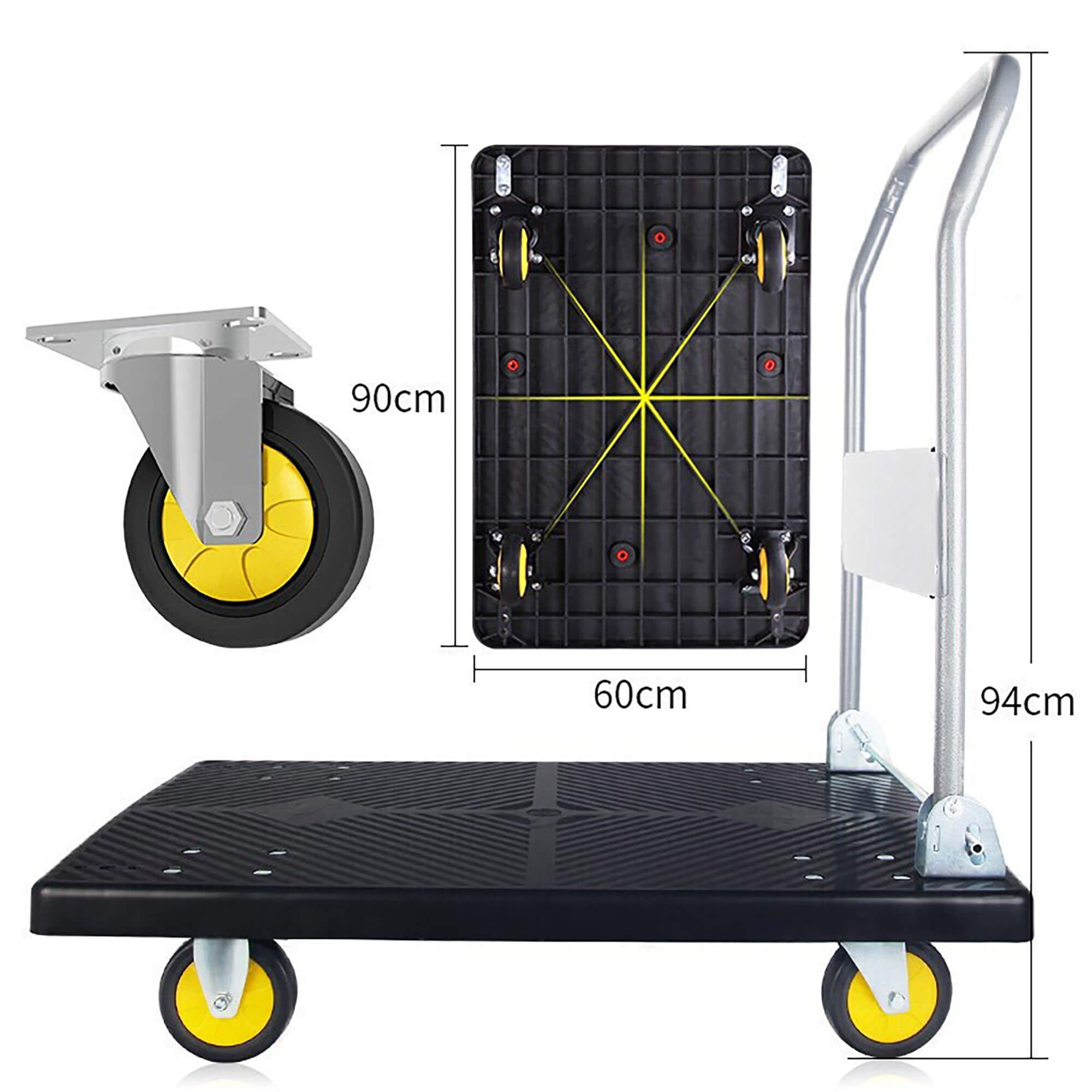 Mracking Wholesale Custom Transportable Plastic Single-layer Hand Trolley
