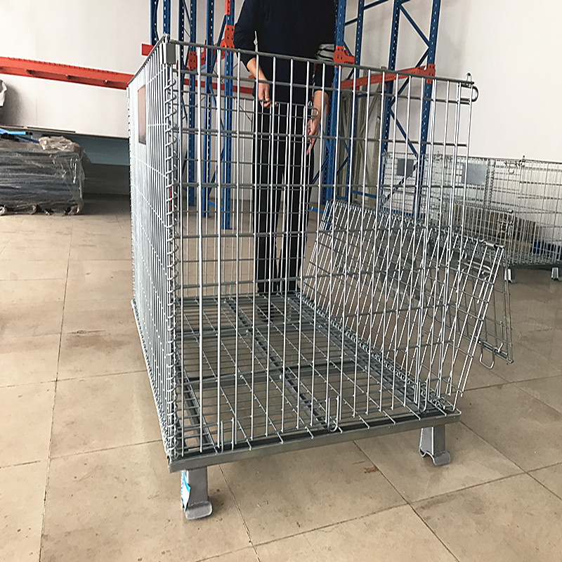 Mracking Collapsible Warehouse Basket/folded Storage Box/steel butterfly Cage