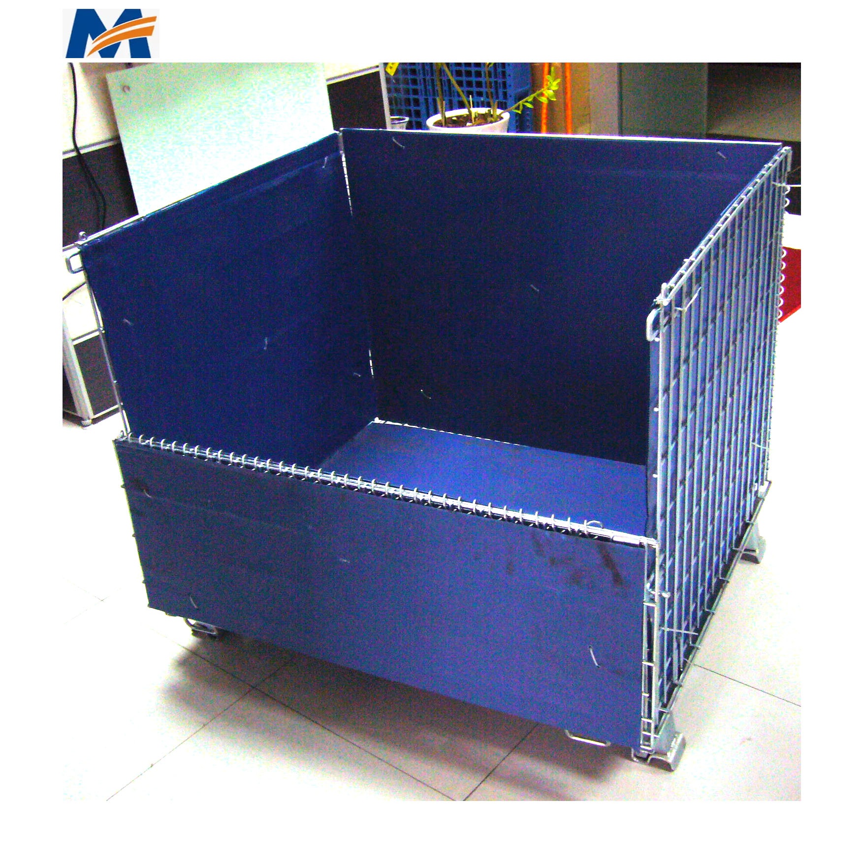 Folding and Stackable Storage Pallet Cage/ Wire Mesh Container Top Cover