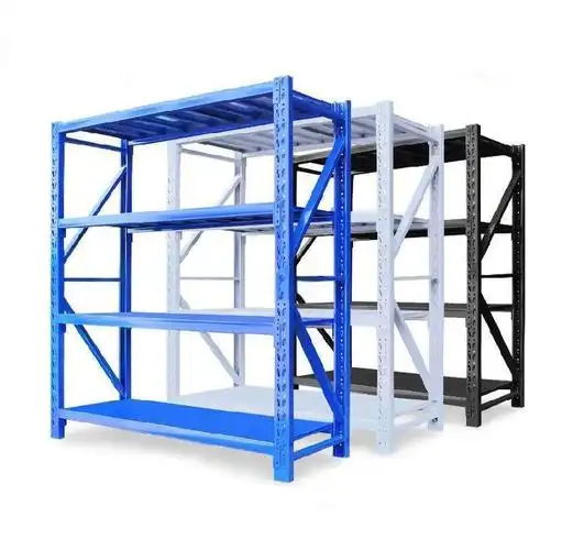 Mracking 4-Level Boltless Angle Steel Shelving Rack White/Black Corrosion Protection Freely Shelves Stacking Racks Shelves