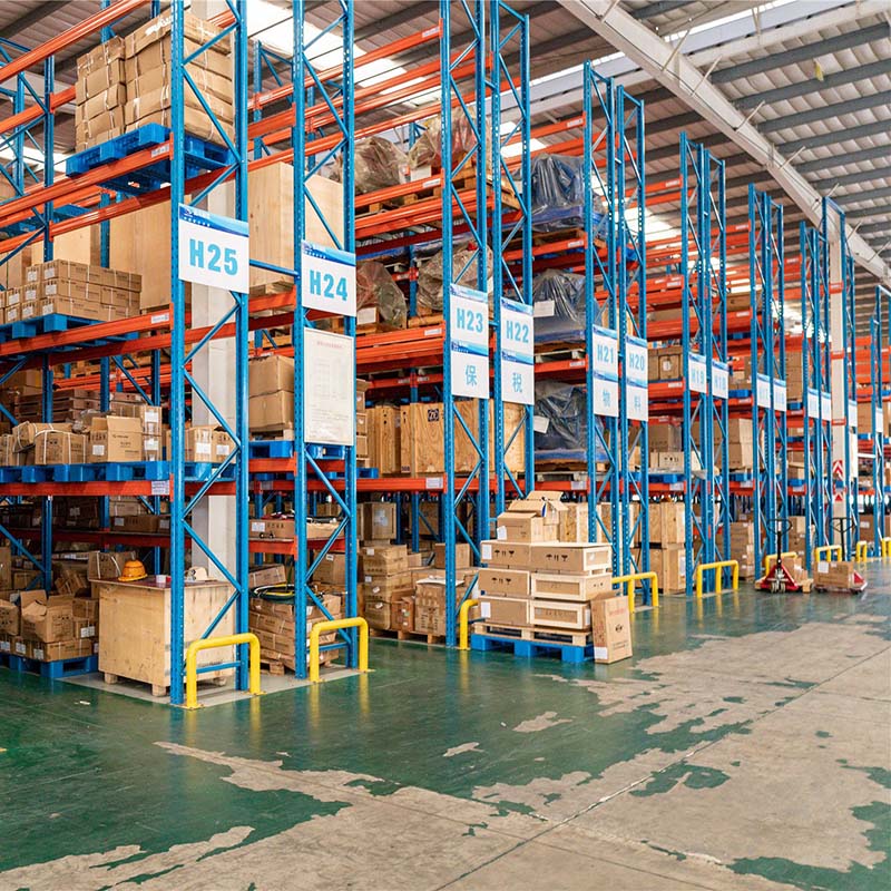 Powder Coating Locked Safety Pins Upright Frame Box Beam Heavy Duty Pallet Rack