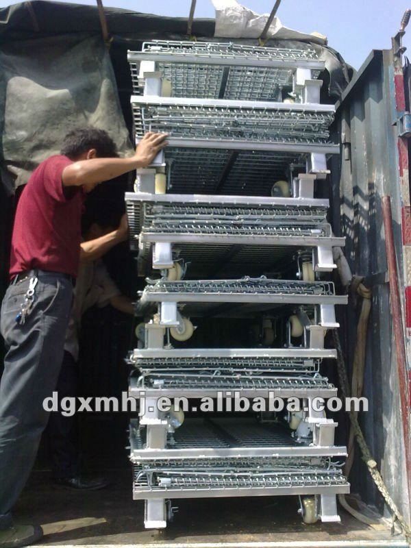 Mracking Folding Warehouse Storage Cage with Wheel High Quality Large Capacity Wire Container Factory Direct Sales for Logistics