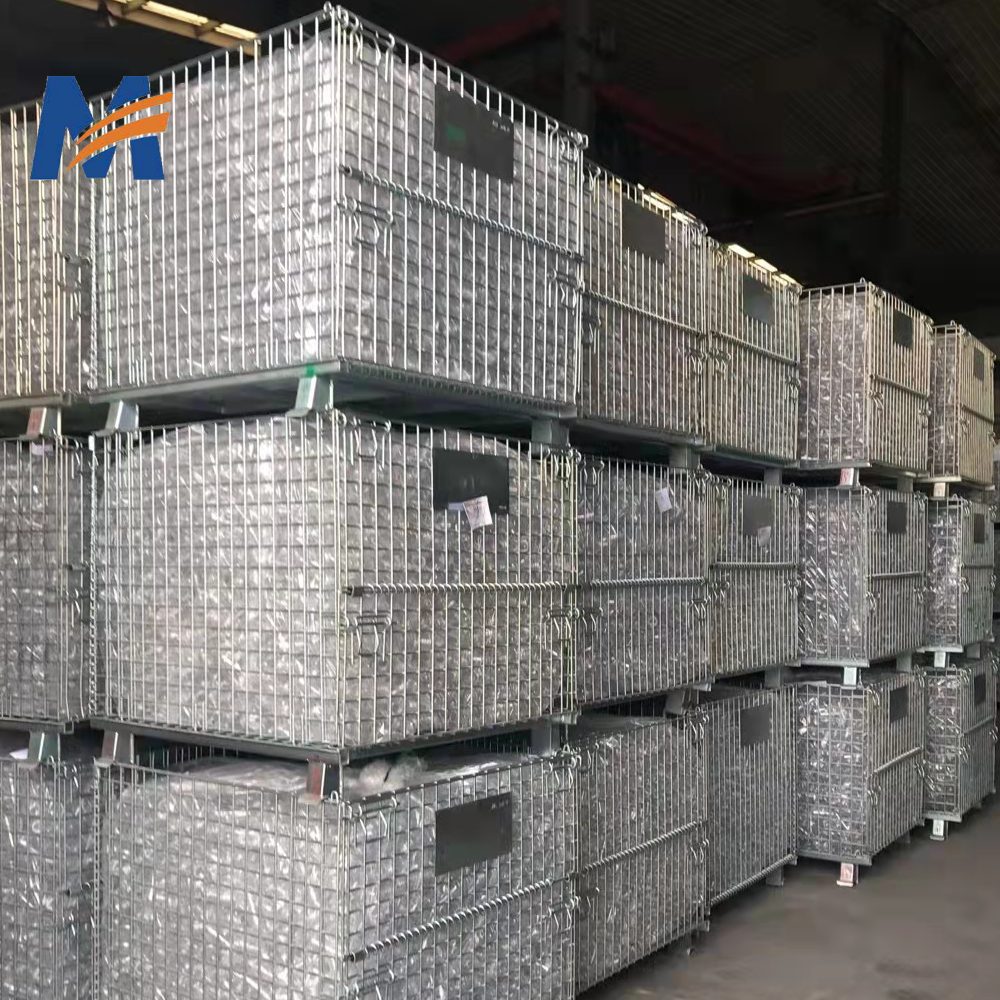 Mracking Factory High- Quality Wire Mesh Container Wholesales Steel Material Durable Cages Ware House Roll Cages