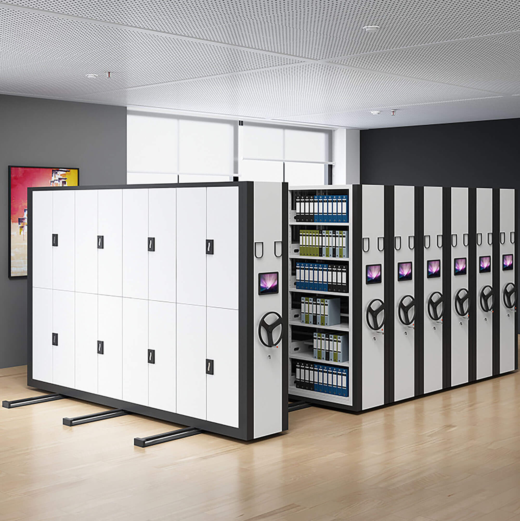 Mracking High Density Mobile Filing and Storage Shelving OEM Smart Archive Shelving File Cabinets Shelf System