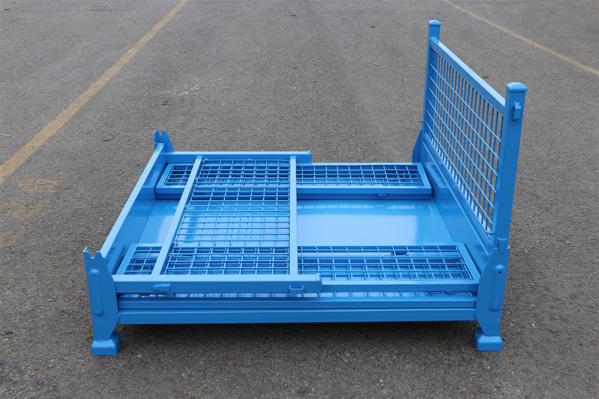 Mracking Foldable Stackable Wire Mesh Steel Stillage Container Collapsible Pallet Cage Warehouse Storage