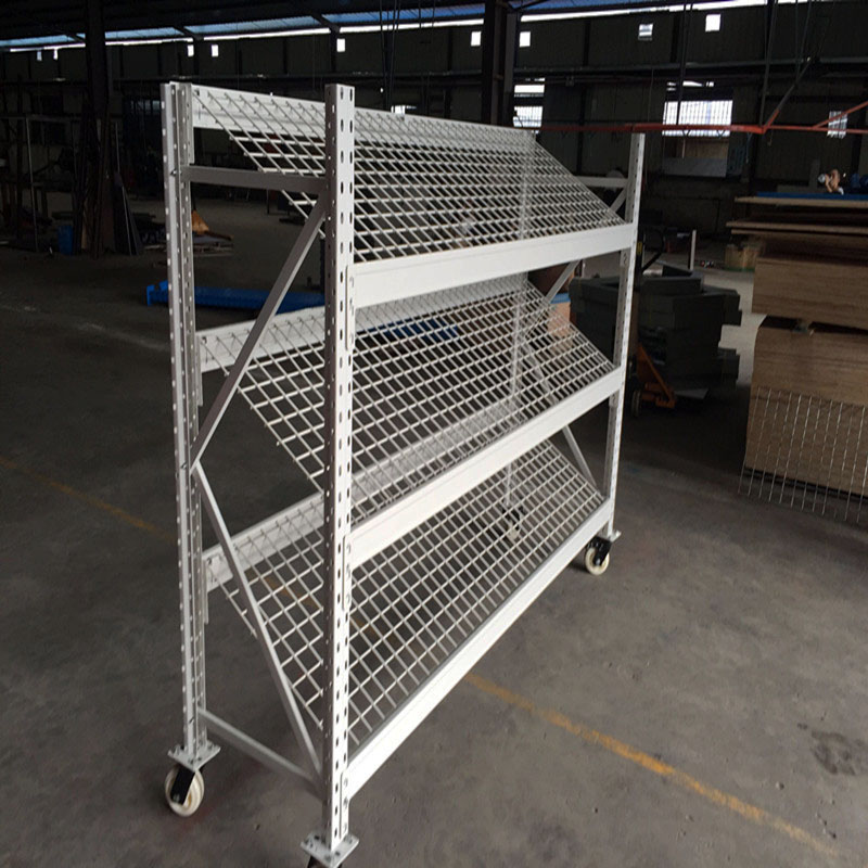 Customized Steel Warehouse Heavy Duty Wire Shelving Rack With Wheels