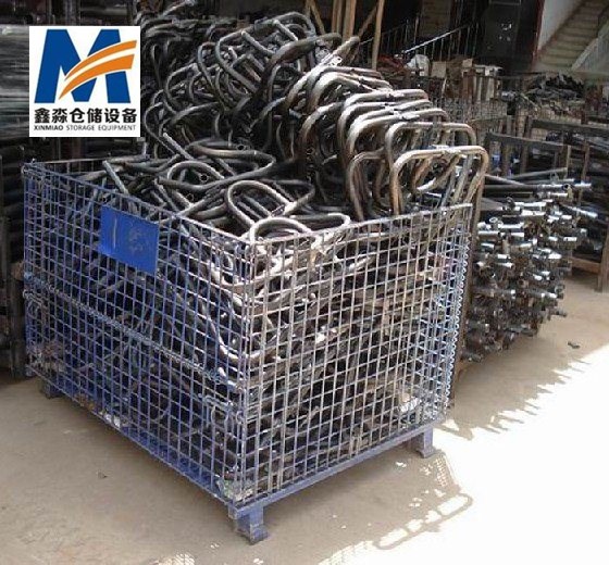Mracking Heavy-Duty Movable Galvanized Iron Frame Folding Wheeled Storage Cage Express Sorting Wire Container Warehouse Storage