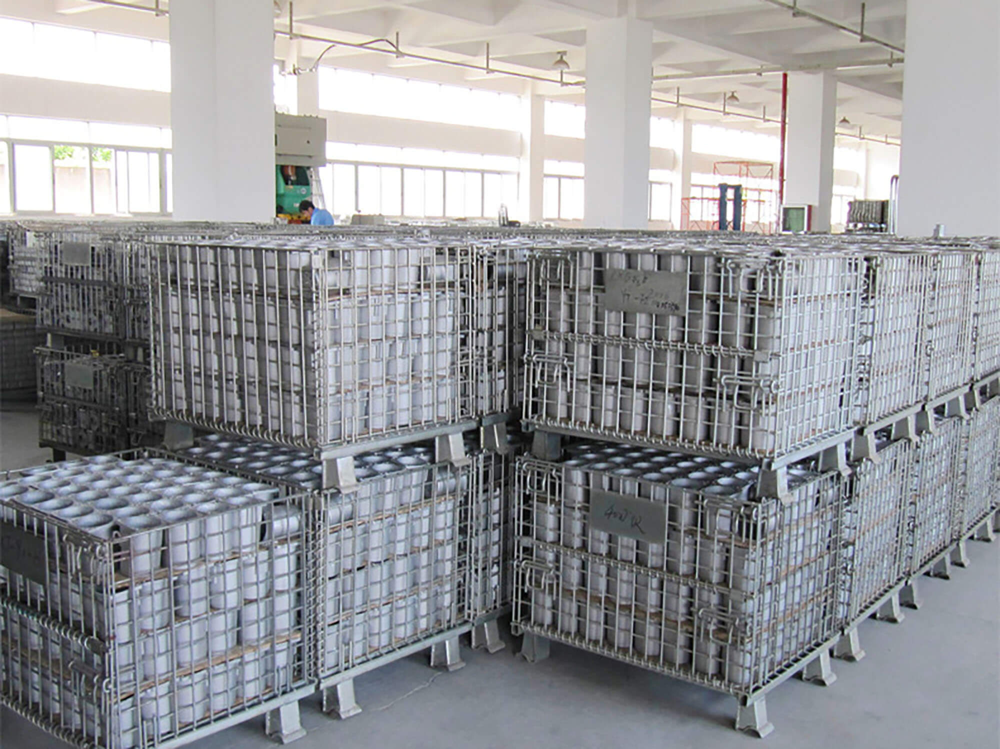 Mracking Wire Container Cage Folding Structure with Wheel Portable Durable Wire Container with High Load Capacity for Logistics