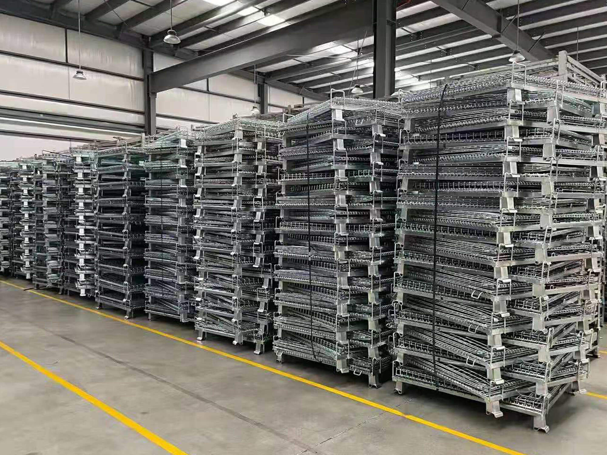 Mracking High Quality Steel Collapsible Mesh Wire Container With Wheels
